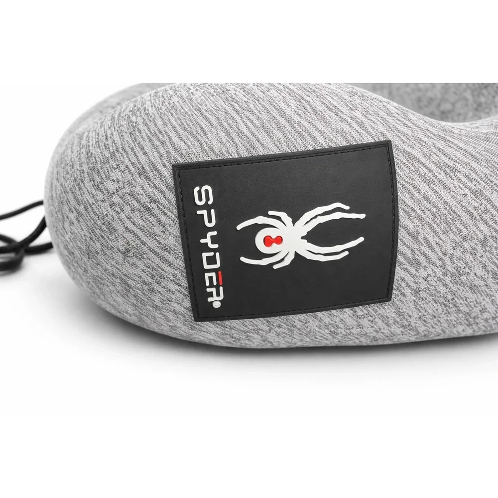 Spyder Travel Neck Pillow Heather Gray Memory Foam Support Adjustable Toggle - Picture 2 of 3